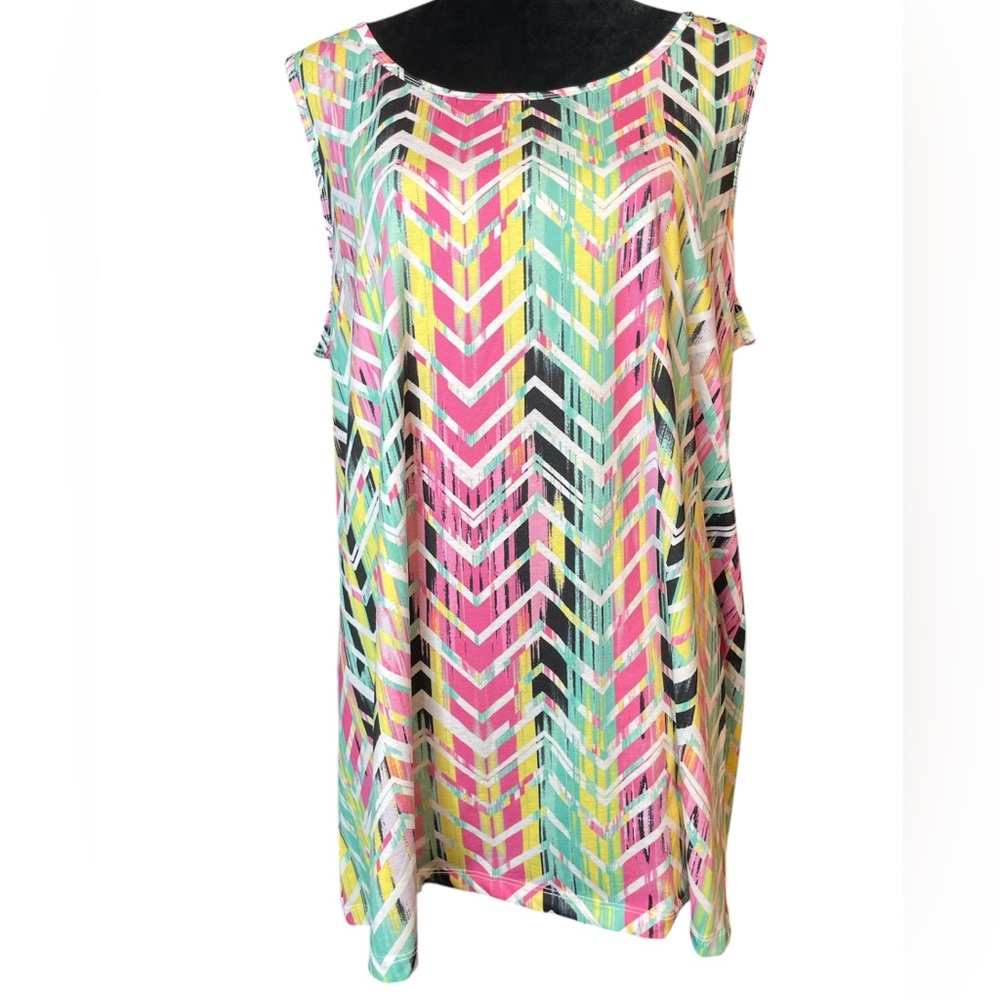 Multiples Colorful Chevron Sleeveless Tank Top